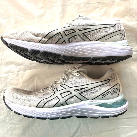 ASICS Gel Cumulus 23 White Gray Running Sneakers SZ 10.5 Worn 1X Indoors - Picture 4 of 14